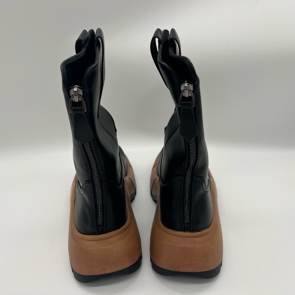 Celbreez Platform Boots for Women Chunky Heel Round Toe Black - Picture 3 of 5